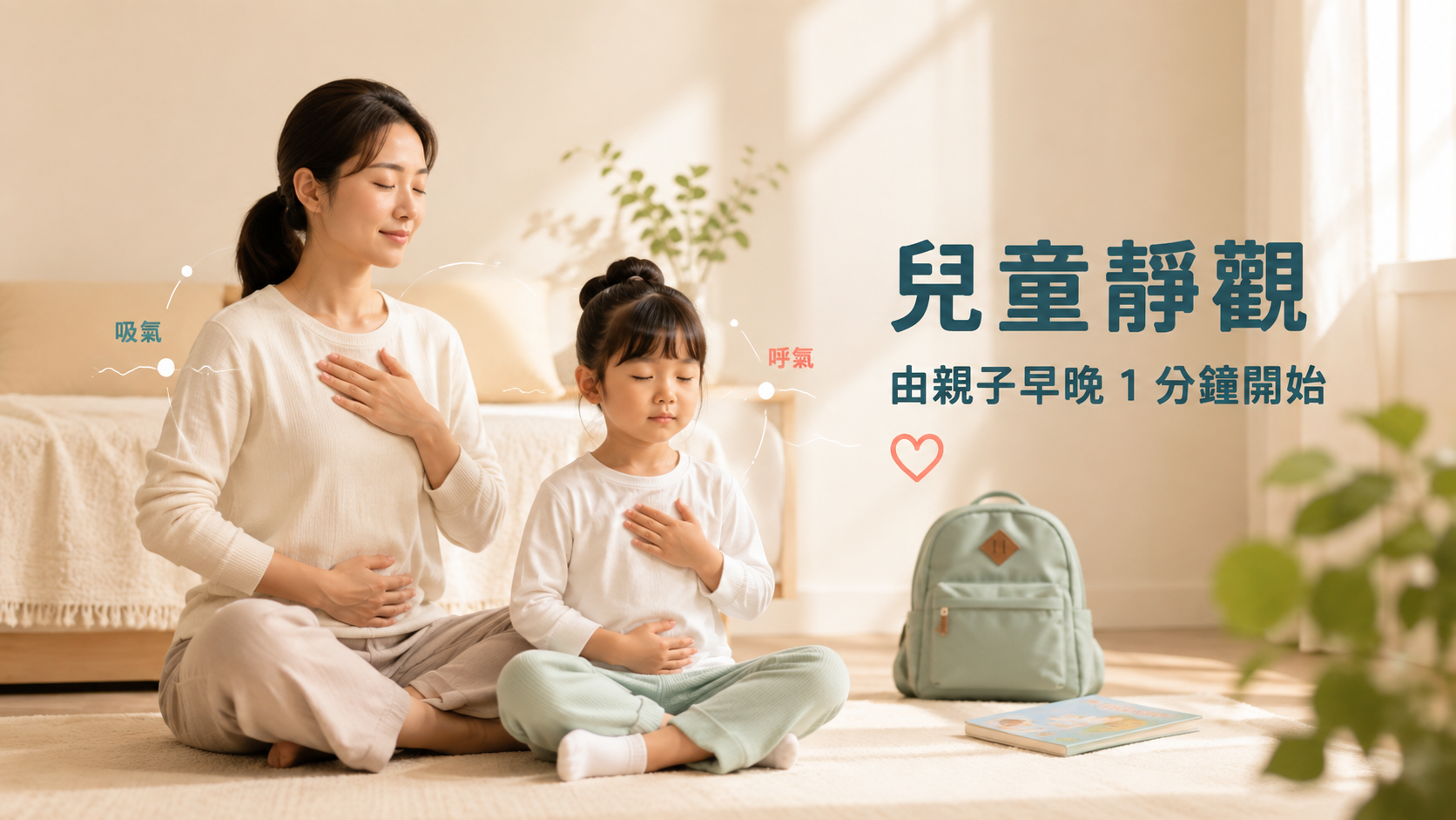 5分鐘兒童靜觀呼吸 blog banner