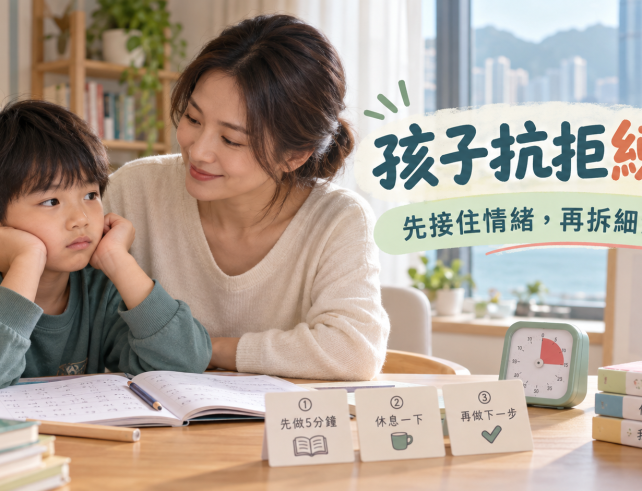 孩子抗拒練習 先接住情緒再拆細步驟 blog banner