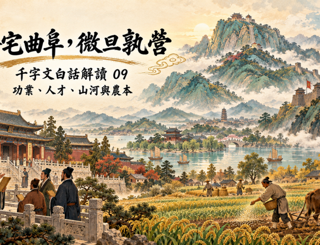 千字文白話解讀 奄宅曲阜微旦孰營 功業人才山河與農本 blog banner