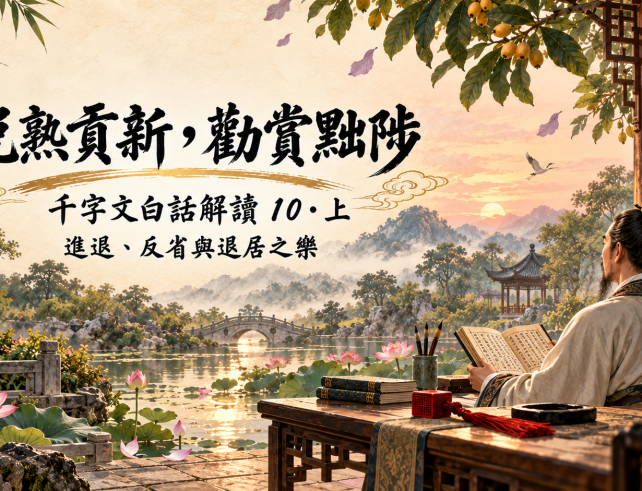 千字文白話解讀 稅熟貢新勸賞黜陟 進退反省與退居生活 blog banner