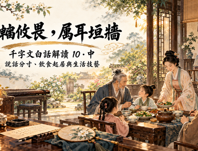千字文白話解讀 易輶攸畏屬耳垣牆 說話飲食起居與生活技藝 blog banner